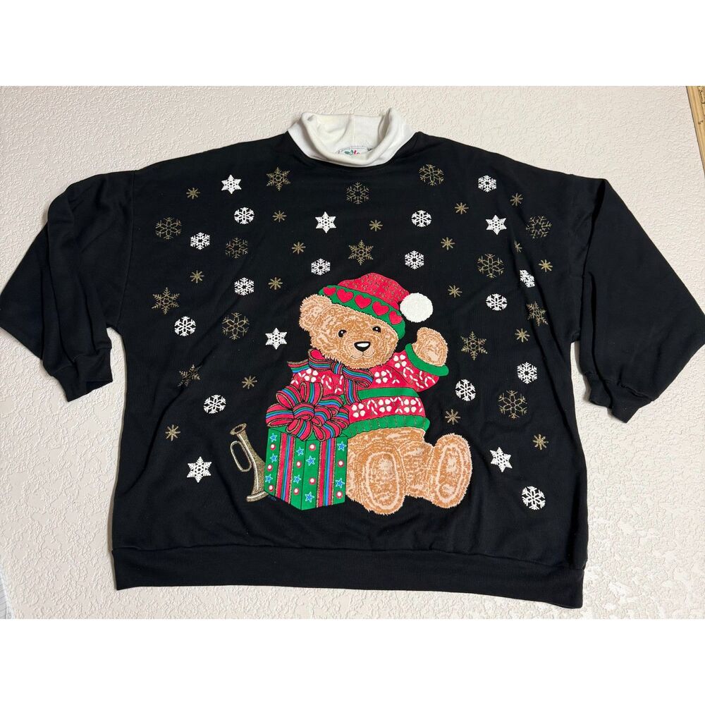 Vintage 90s NutCracker Christmas Teddy Bear Sweatshirt 20W/40 USA